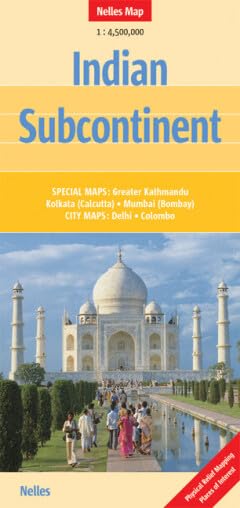 Nelles Map Indian Subcontinent (Landkarte) 1 : 4 500 000. Special maps: Greater Kathmandu, Kolkata (Calcutta), Mumbai (Bombay); City Maps: Colombo, Delhi Leisure, Home & Garden