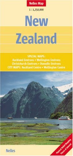 Nelles Map New Zealand ( Neuseeland) (Landkarte) 1 : 1 250 000. Special Maps: Wellington, Auckland, Christchurch, Dunedin; City Maps: Auckland Centre, Wellington Centre Politics & History