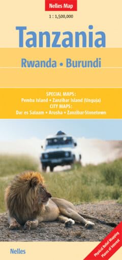 Nelles Map Tanzania - Rwanda - Burundi (Landkarte) 1 : 1 500 000. Special Maps: Pemba Island, Zanzibar Island (Unguja); City Maps: Arusha, Dar es Salaam, Zanzibar-Stonetown Leisure, Home & Garden