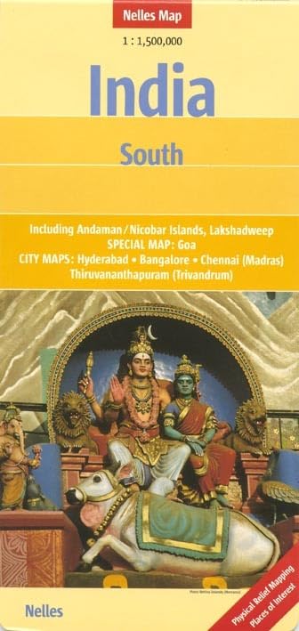 India : South: 1 : 1,500,000: Including Andaman/Nicobar Islands, Lakshadweep. Special map: Goa. City maps: Hyderabad, Bangalore, Chennai (Madras), ... Mapping, Places of Interest (Nelles Map) Leisure, Home & Garden