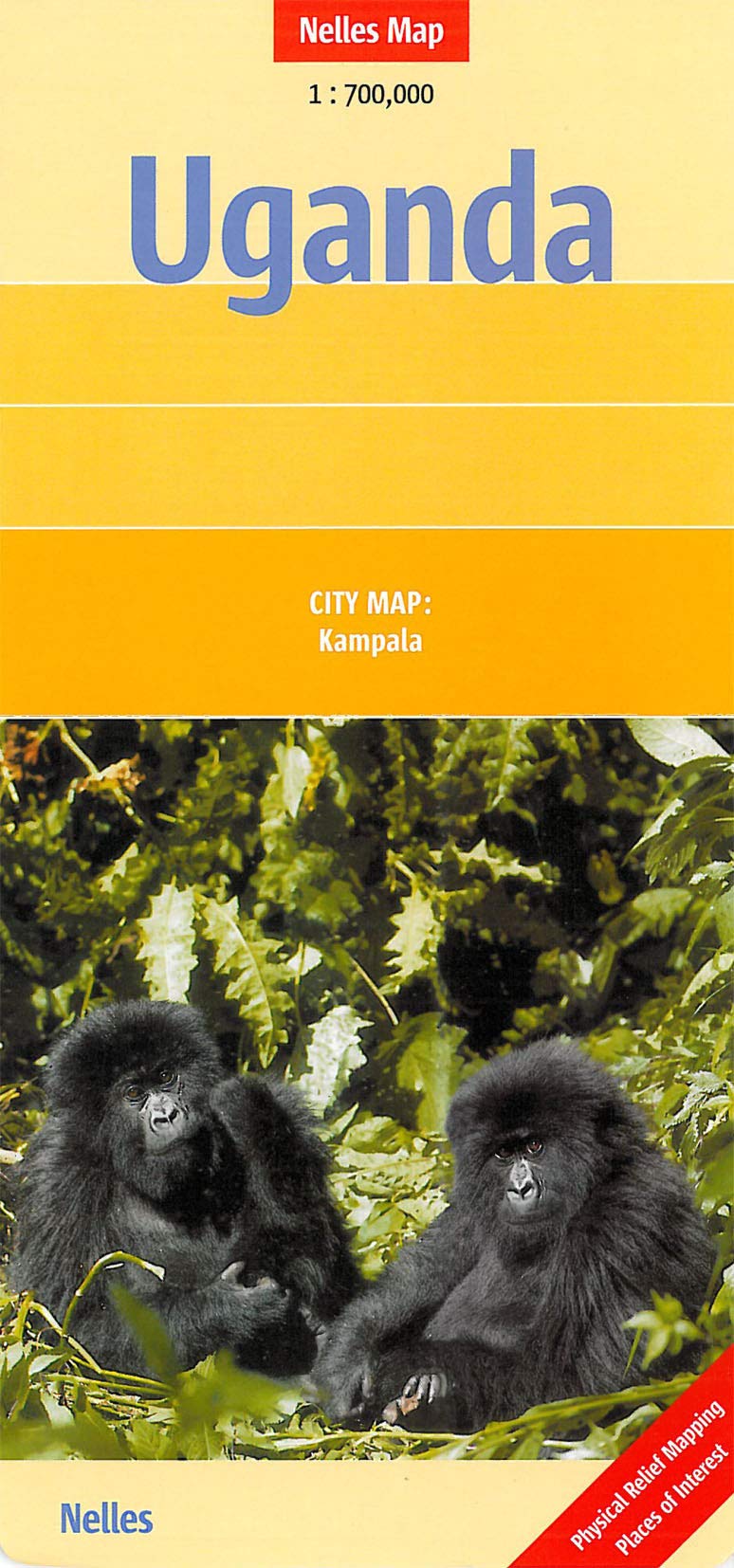 Uganda: 1:700.000: City map: Kampala. Physical Relief Mapping, Places of Interest (Nelles Map) Leisure, Home & Garden