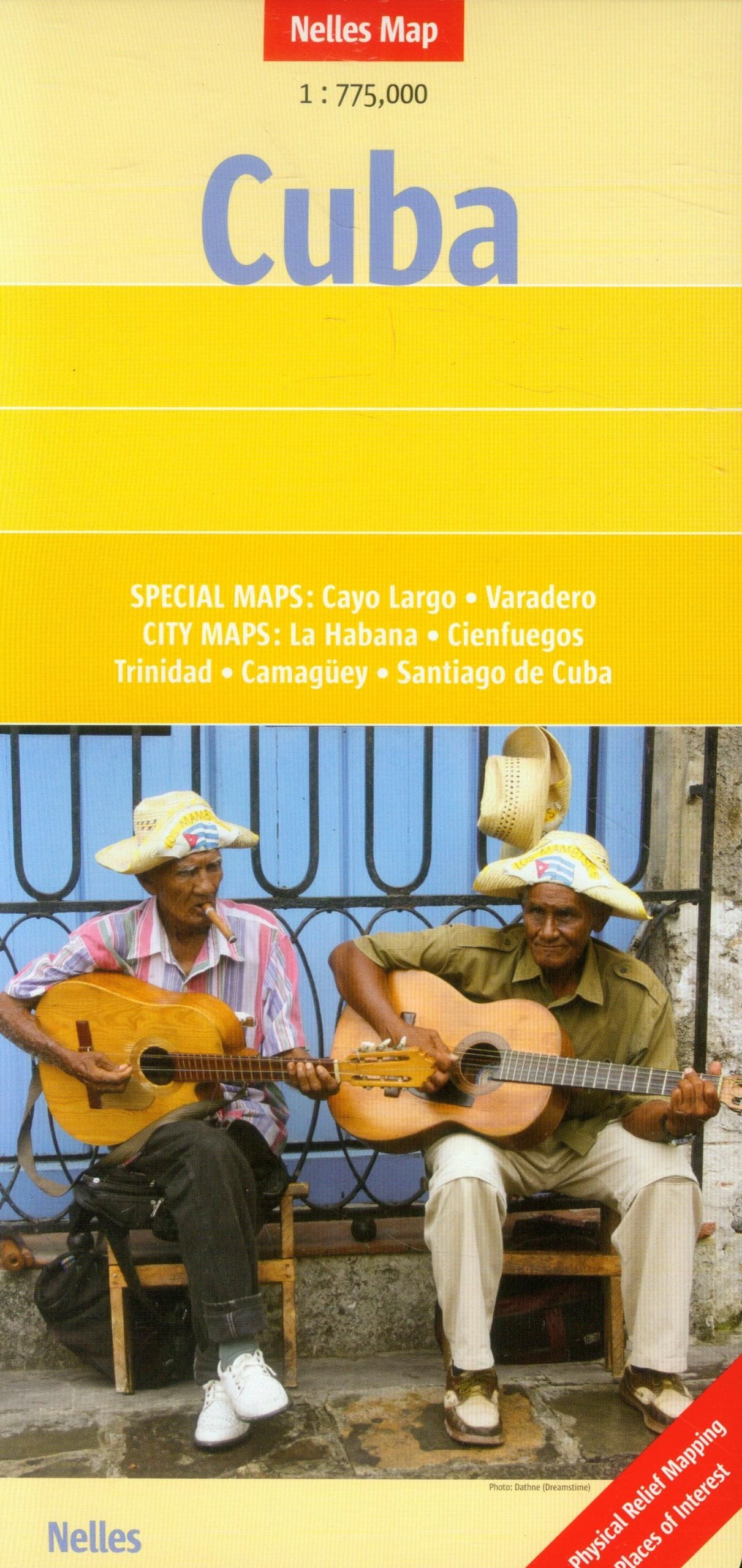 Cuba: 1 : 775,000: Special Maps: Cayo Largo, Varadero. City Maps: La Habana, Cienfuegos, Trinidad, Camagüey, Santiago de Cuba. Physical Relief Mapping, Places of Interest (Nelles Map) Leisure, Home & Garden