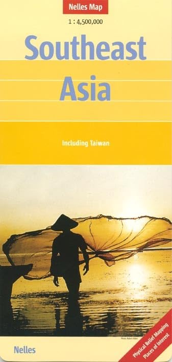 Southeast Asia: 1:4,5 Mio: Including Taiwan. Physical Relief Mapping, Places of Interest Leisure, Home & Garden