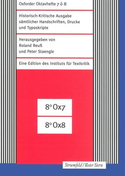 Historisch-Kritische Ausgabe sämtlicher Handschriften, Drucke und Typoskripte. Faksimile-Edition: Historisch-Kritische Ausgabe sämtlicher ... Oktavhefte 7 & 8: Mit Franz-Kafka-Heft 8 Contemporary literature Books
