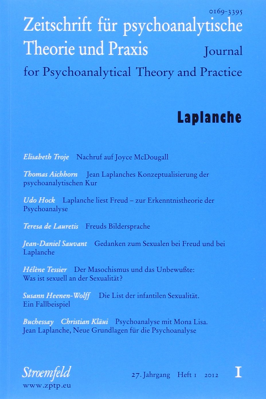 Zeitschrift für psychoanalytische Theorie und Praxis, Jg. XXVII / Korrespondenzen Psychology