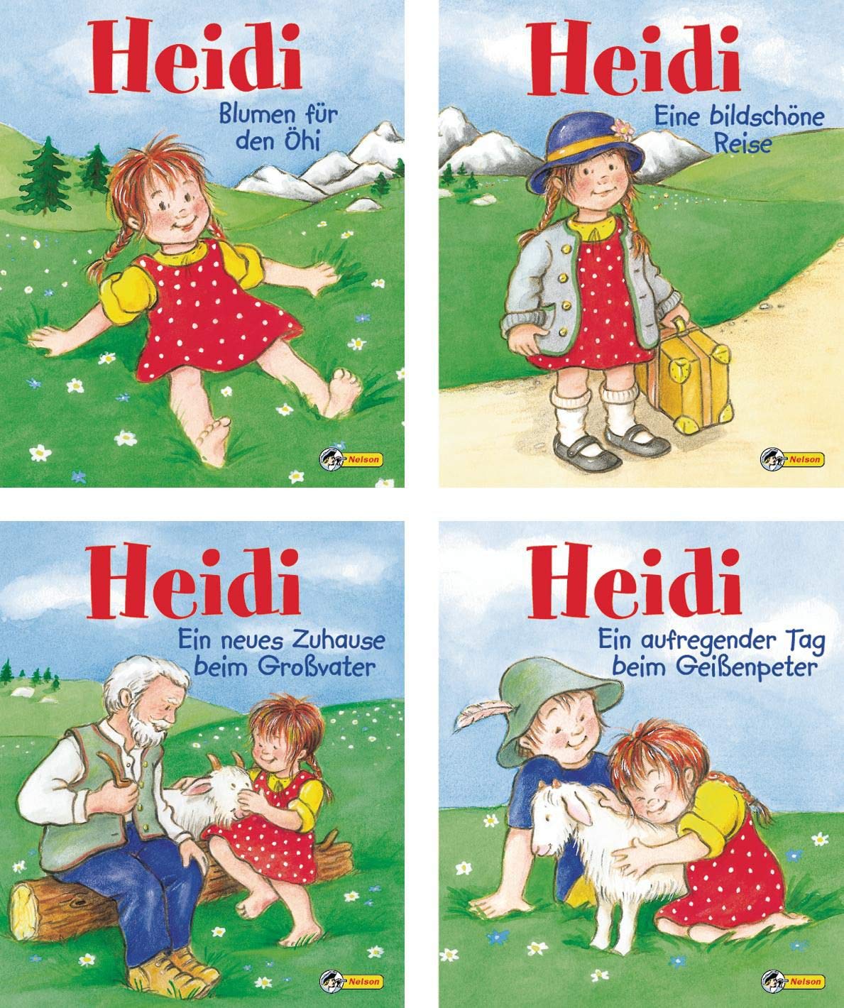 Nelson Mini-Bücher: Heidi 1-4: Ein neues Zuhause beim Großvater / Eine bildschöne Reise / Ein aufregender Tag beim Geißenpeter / Blumen für den Öhi Novels & Short Stories