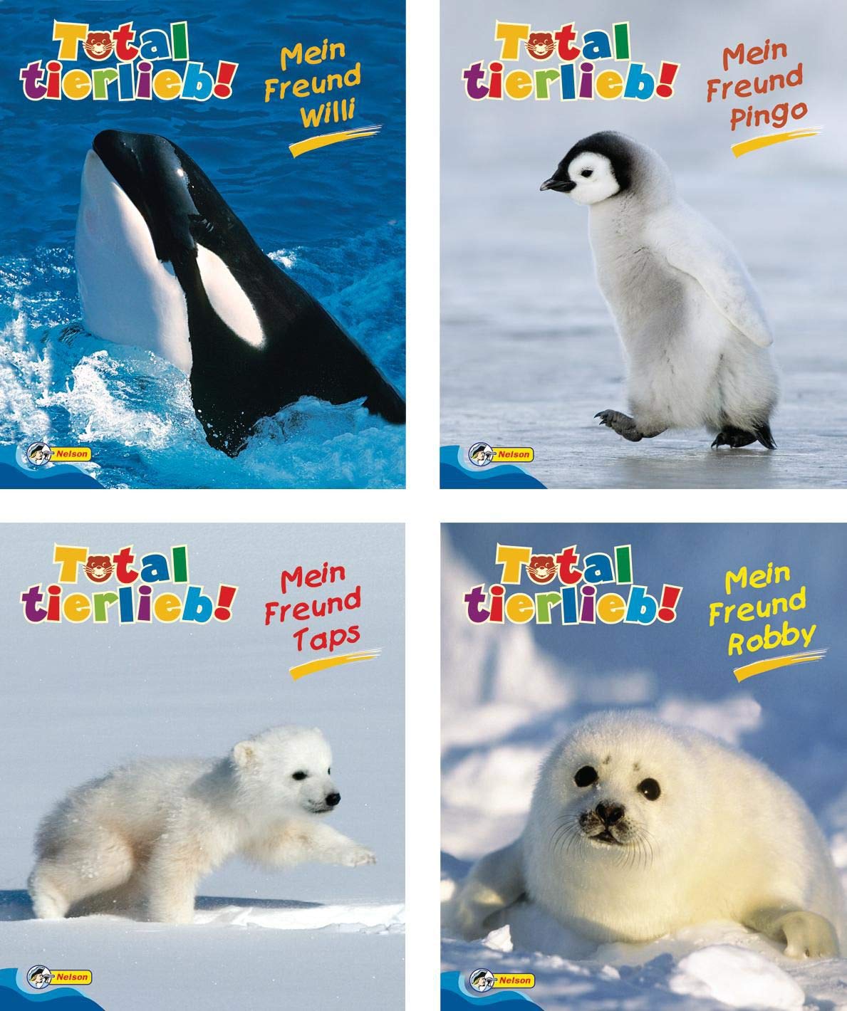 Nelson Mini-Bücher: Total tierlieb! 5-8: Mein Freund Pingo / Mein Freund Robby / Mein Freund Willi / Mein Freund Taps Children's books