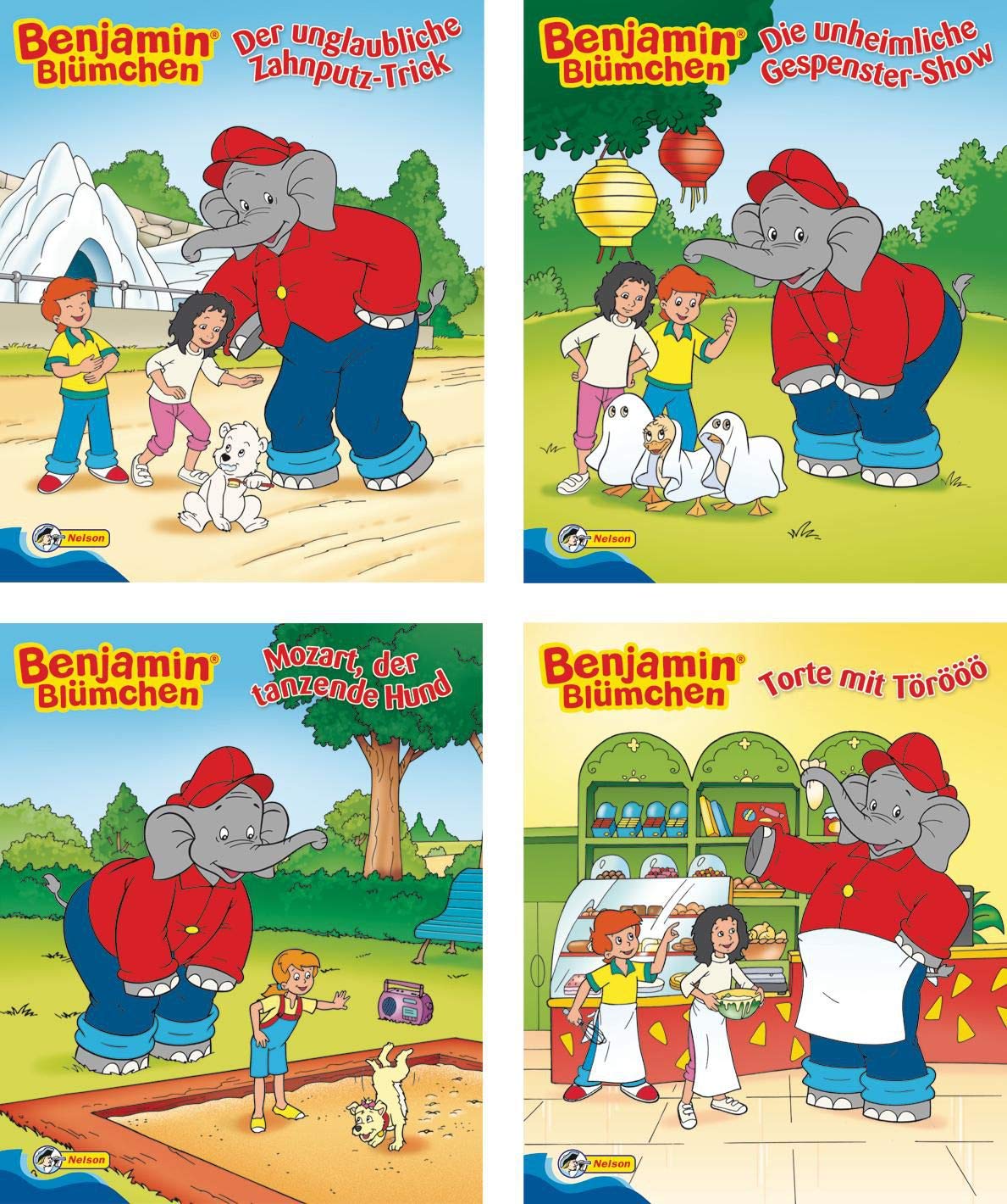 Nelson Mini-Bücher: Benjamin Blümchen 9-12: Mozart, der tanzende Hund / Torte mit Töröö / Der unglaubliche Zahnputz -Trick / Die unheimliche Gespenster-Show Children's books
