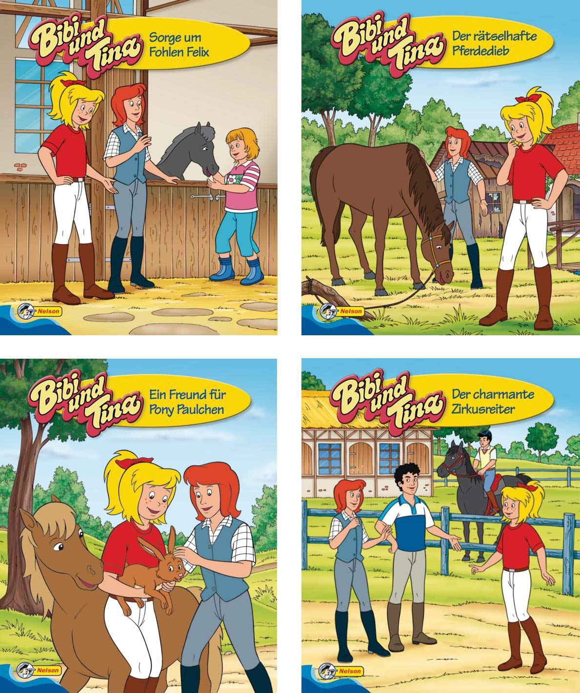 Nelson Mini-Bücher: Bibi und Tina 9-12: Der charmante Zirkusreiter / Ein Freund für Pony Paulchen / Sorge um Fohlen Felix / Der rätselhafte Pferdedieb PC
