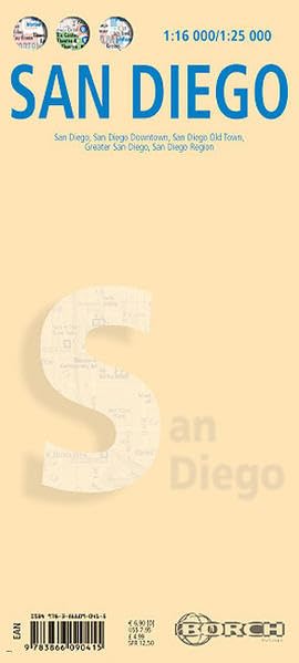 San Diego: 1:16 000 / 1:25 000. Einzelkarten: San Diego 1:25 000; San Diego Downtown 1:16 000; San Diego Old Town 1:4 500; San Diego & Region 1:1 200 ... USA administrative/Time Zones (Borch Map) Leisure, Home & Garden