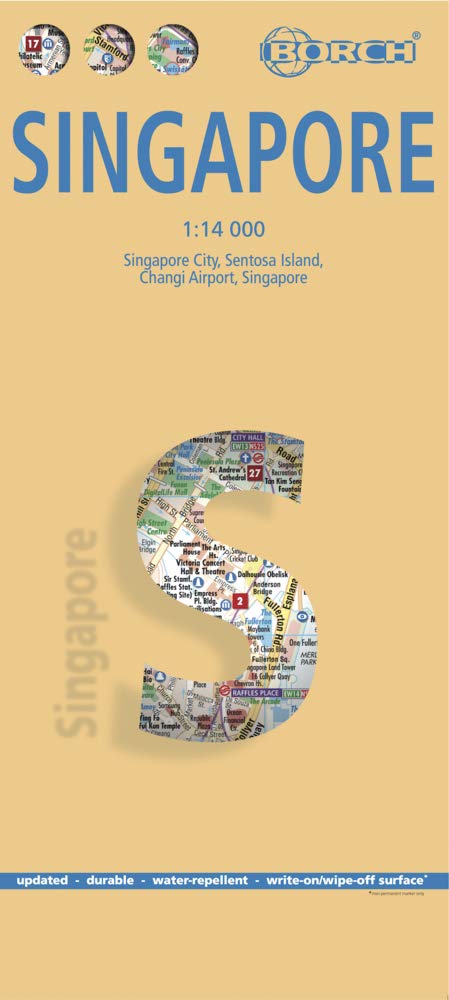 Singapore, Singapur, Borch Map: Singapore City, Sentosa Island, Changi Airport, Singapore Leisure, Home & Garden