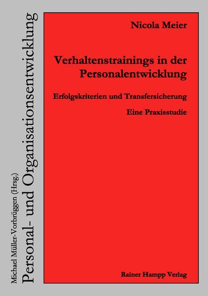 Verhaltenstrainings in der Personalentwicklung book