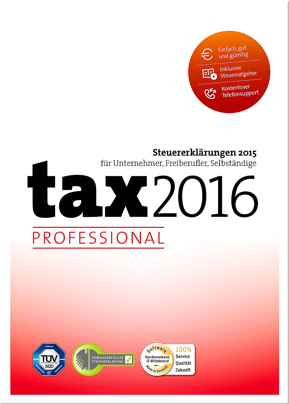 tax 2016 Professional (für Steuerjahr 2015) software