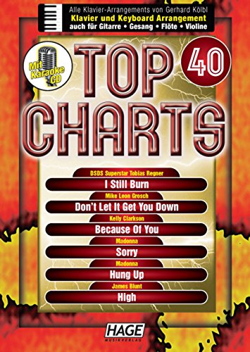 Top Charts. Songbook mit professioneller Playback-CD Sheet Music