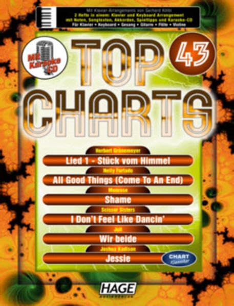 Top Charts. Songbook mit professioneller Playback-CD Sheet Music