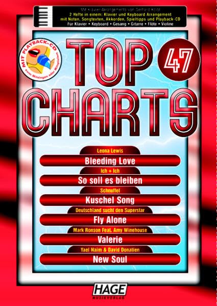 Top Charts 47 + Playback CD: Die neuen Chart-Stürmer - das geht ins Ohr! Sheet Music