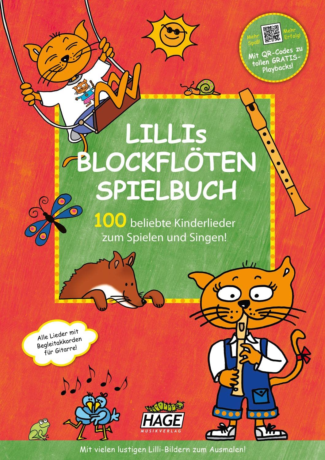 Lillis Blockflöten Spielbuch: 100 beliebte Kinderlieder zum Spielen und Singen! Sheet Music