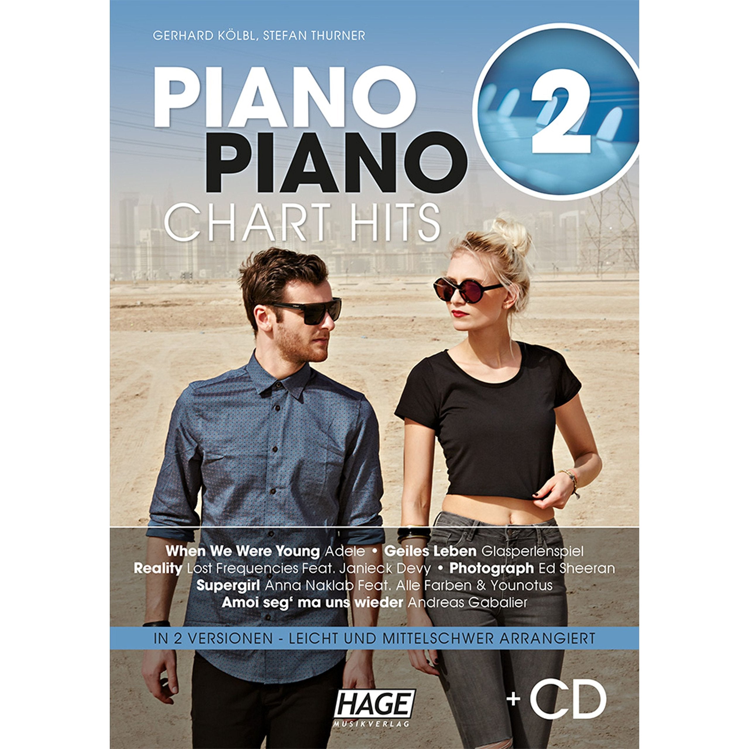 Piano Piano Chart Hits 2 mit CD: Aktuelle Chart Hits in 2 Versionen: Leicht und mittelschwer arrangiert Art & Literature