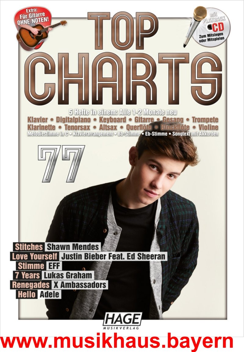 Top Charts 77 mit Playback CD Sheet Music