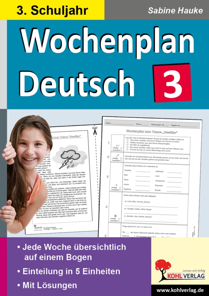 Wochenplan Deutsch 3. Schuljahr: Jede Woche übersichtlich auf einem Bogen: Jede Woche übersichtlich auf einem Bogen! (3. Schuljahr) Professional & Reference Books