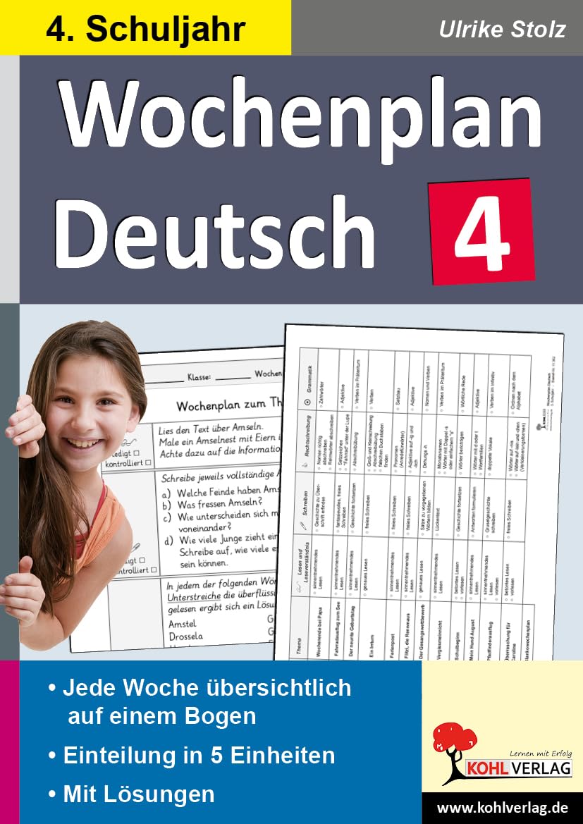 Wochenplan Deutsch 4. Schuljahr: Jede Woche übersichtlich auf einem Bogen Professional & Reference Books