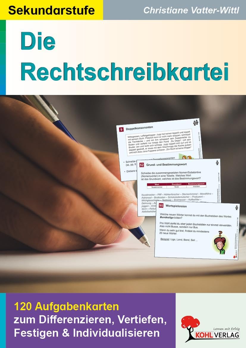 Die Rechtschreibkartei: 120 Aufgabenkarten mit Lösungen Professional & Reference Books