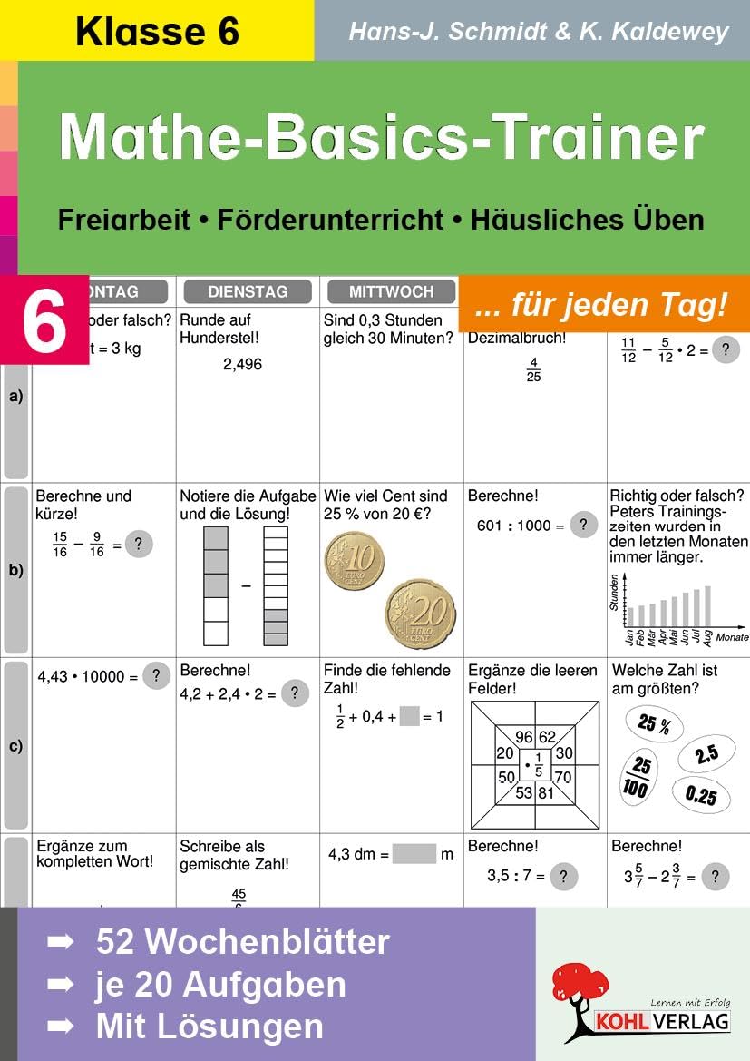 Mathe-Basics-Trainer 6. Schuljahr: Grundlagentraining für jeden Tag: Übungen für jeden Tag Education & Training