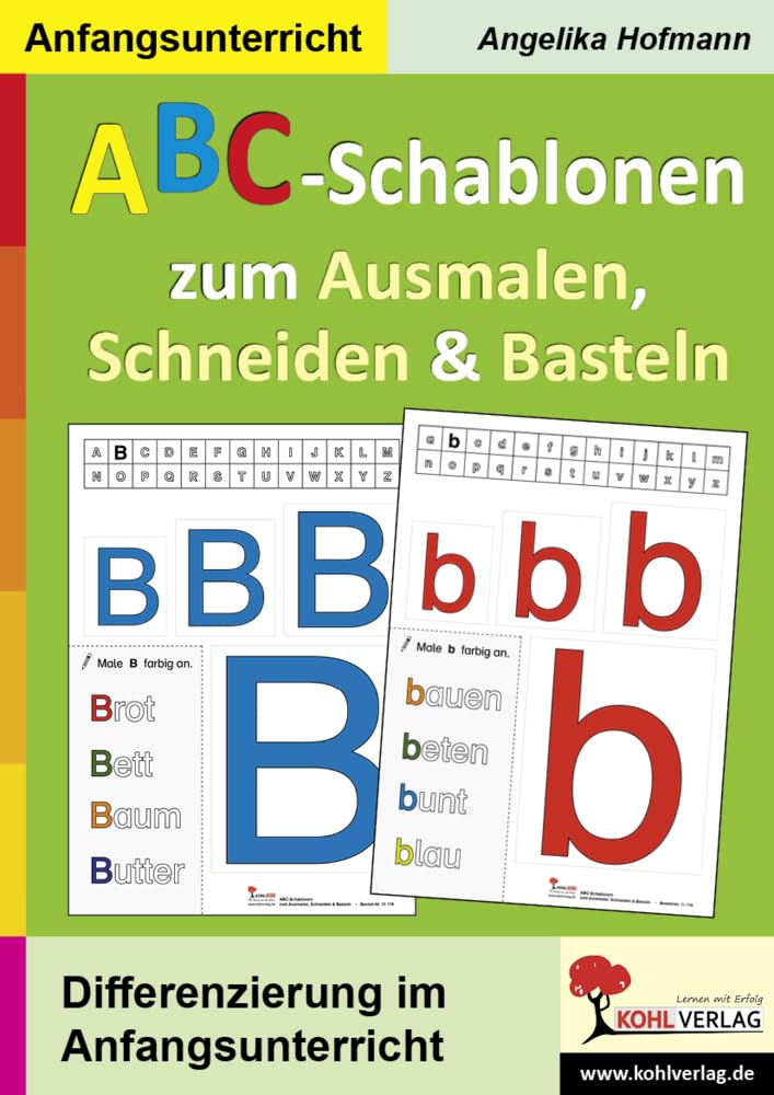 ABC-Schablonen zum Ausmalen, Schneiden und Basteln: Differenzierung im Anfangsunterricht Professional & Reference Books