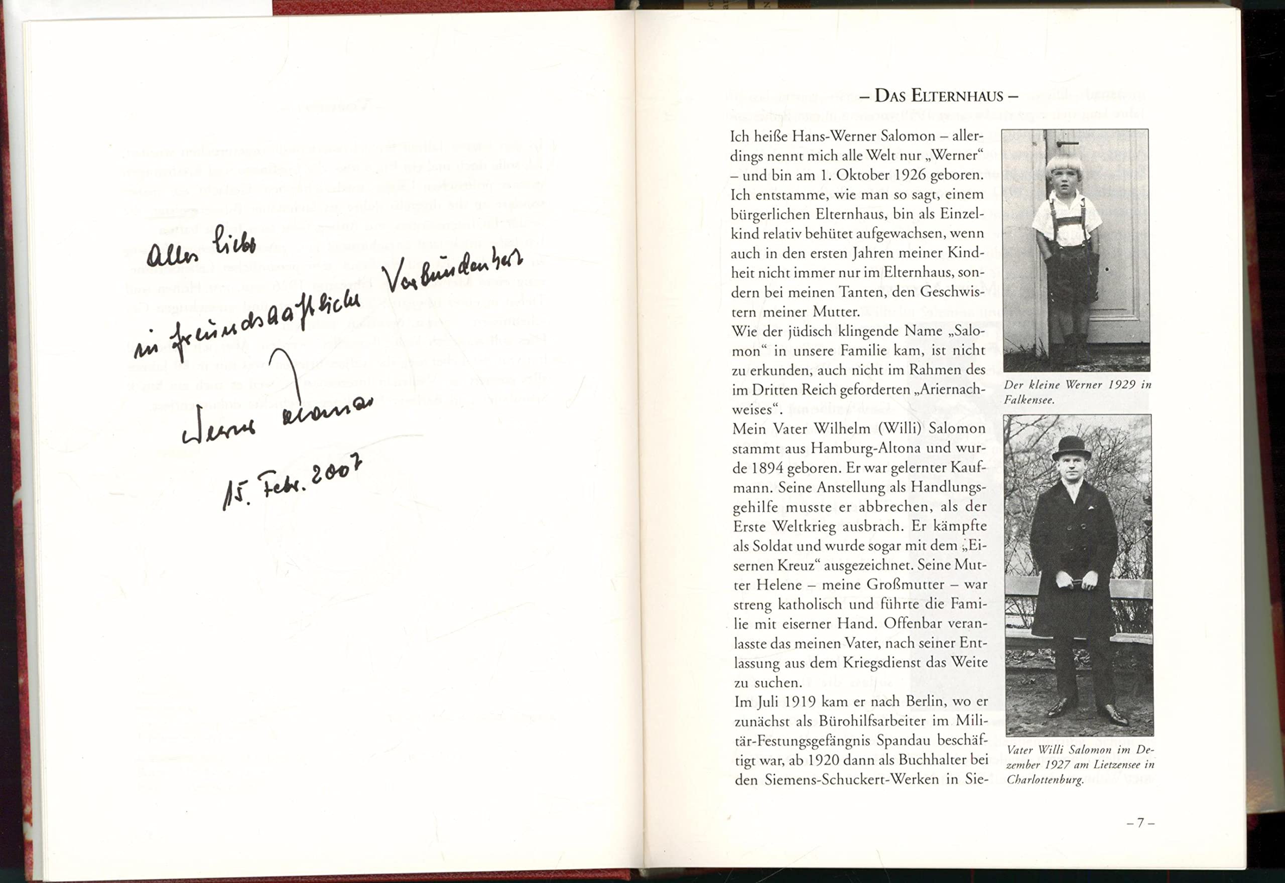 Blickpunkt Spandau: Erinnerungen von Werner Salomon Politics & Society