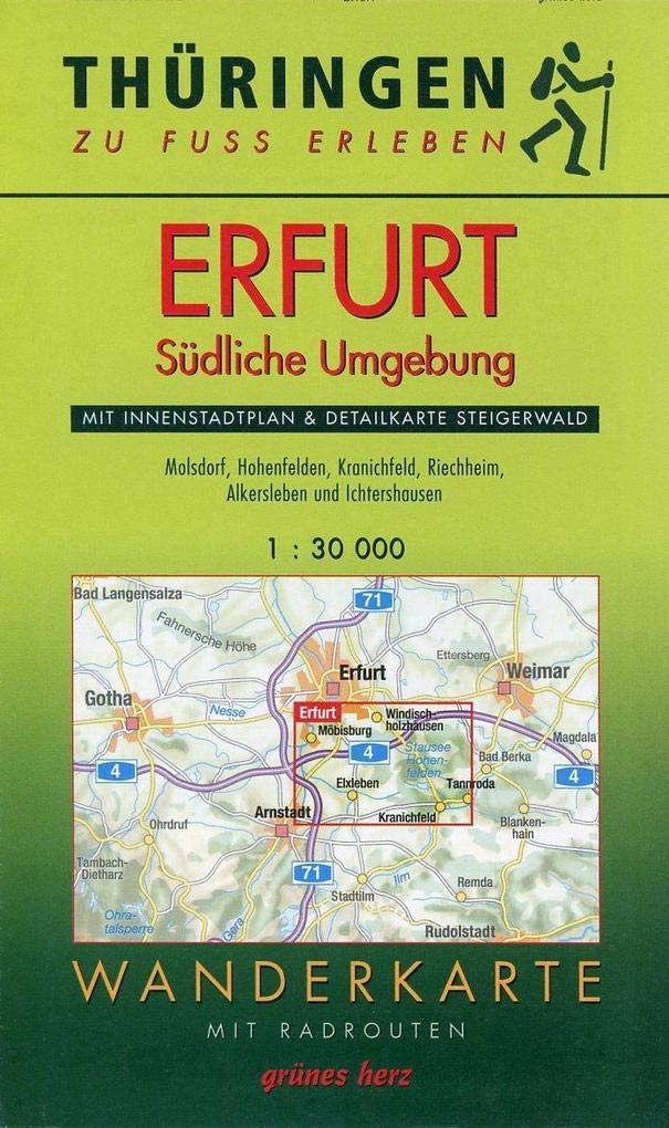 Thüringen zu Fuß erleben: Erfurt - Südliche Umgebung 1 : 30 000 Wanderkarte Leisure, Home & Garden