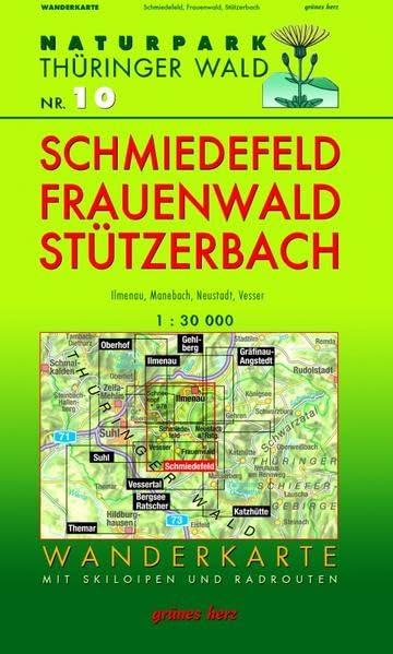 Naturpark Thüringer Wald 10. Schmiedefeld, Frauenwald, Stützerbach 1 : 30 000 Wanderkarte Leisure, Home & Garden