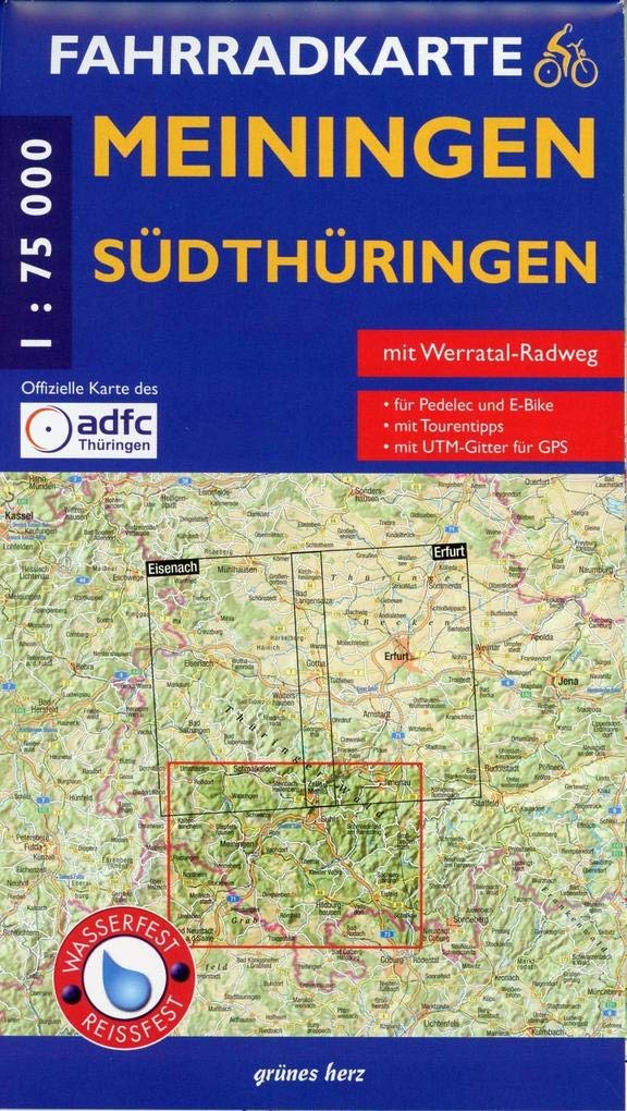 Fahrradkarte Meiningen, Südthüringen Leisure, Home & Garden