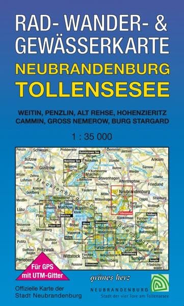 Rad-, Wander- und Gewässerkarte Neubrandenburg, Tollensesee: Mit Weitin, Penzlin, Alt Rehse, Hohenzieritz, Cammin, Groß Nemerow, Burg Stargard. Mit ... / Rad-, Wander- und Gewässerkarten, 1:35.000) Leisure, Home & Garden
