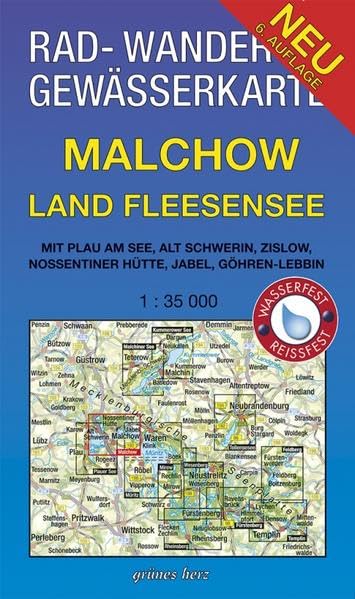 Malchow - Land Fleesensee 1 : 35 000 Rad-, Wander- und Gewässerkarte Leisure, Home & Garden