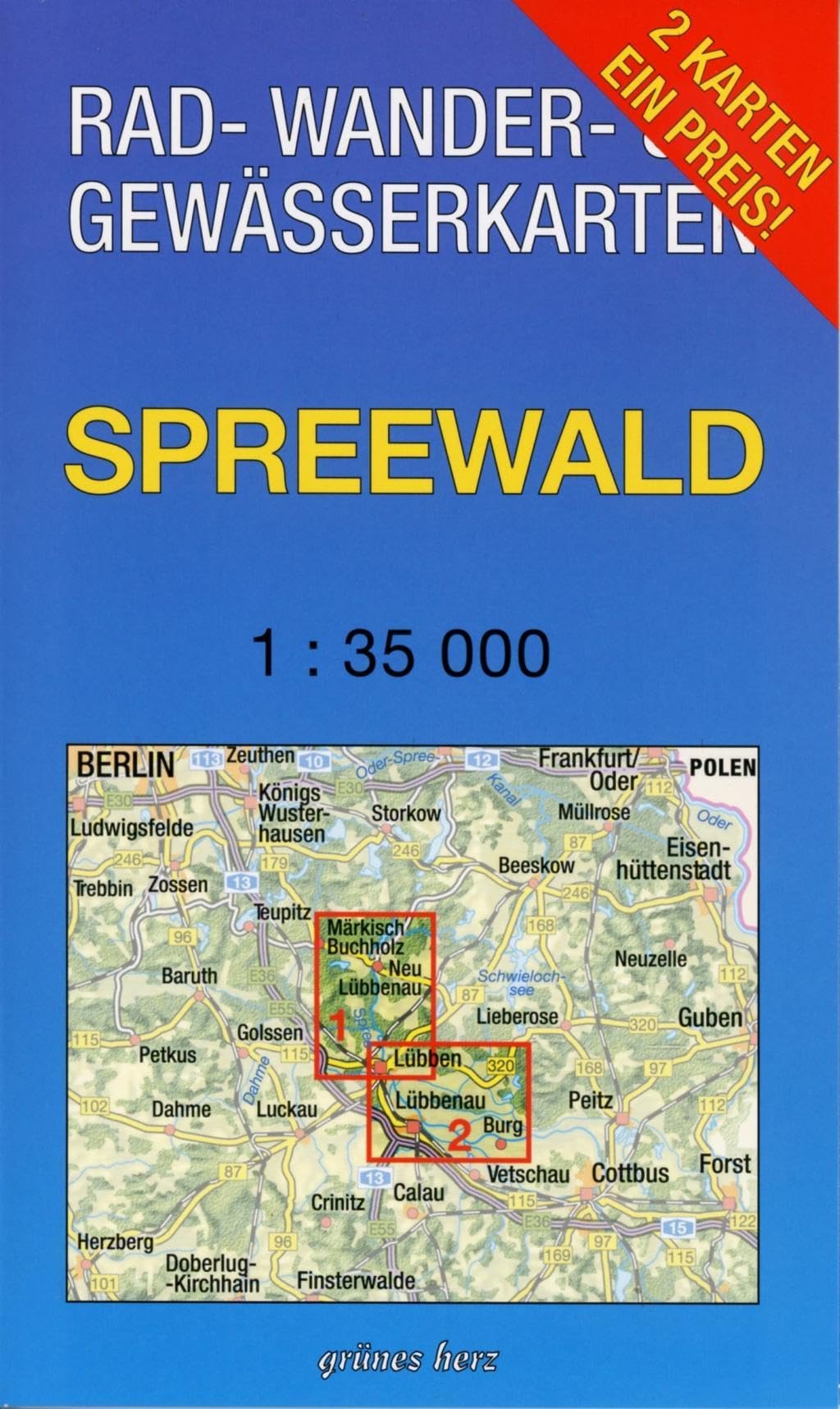 Rad-, Wander- und Gewässerkarten Spreewald: Mit den Karten: "Oberspreewald" und "Unterspreewald". Maßstab 1:35.000. Wasser- und reißfeste Karten. ... Berlin/Brandenburg: Maßstab 1:35.000) Leisure, Home & Garden