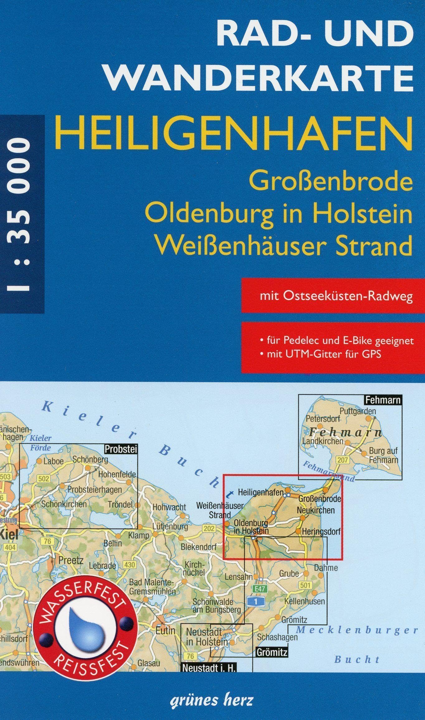 Rad- und Wanderkarte Heiligenhafen, Oldenburg i. H., Großenbrode 1:35 000 book
