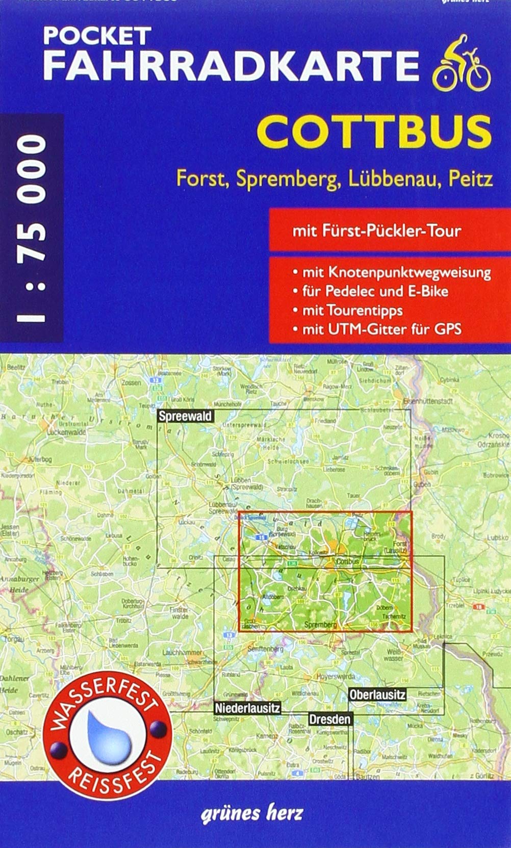 Pocket-Fahrradkarte Cottbus, Forst, Spremberg, Lübben, Peitz Leisure, Home & Garden