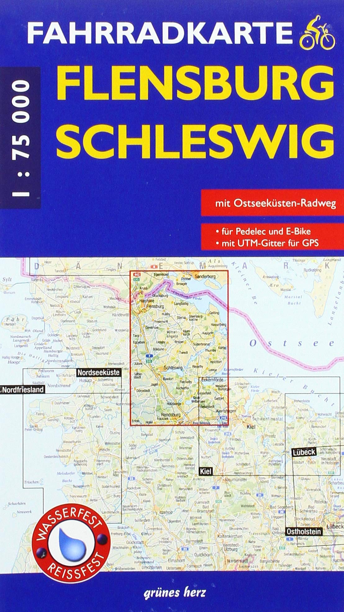 Fahrradkarte Flensburg, Schleswig 1:75.000 Leisure, Home & Garden
