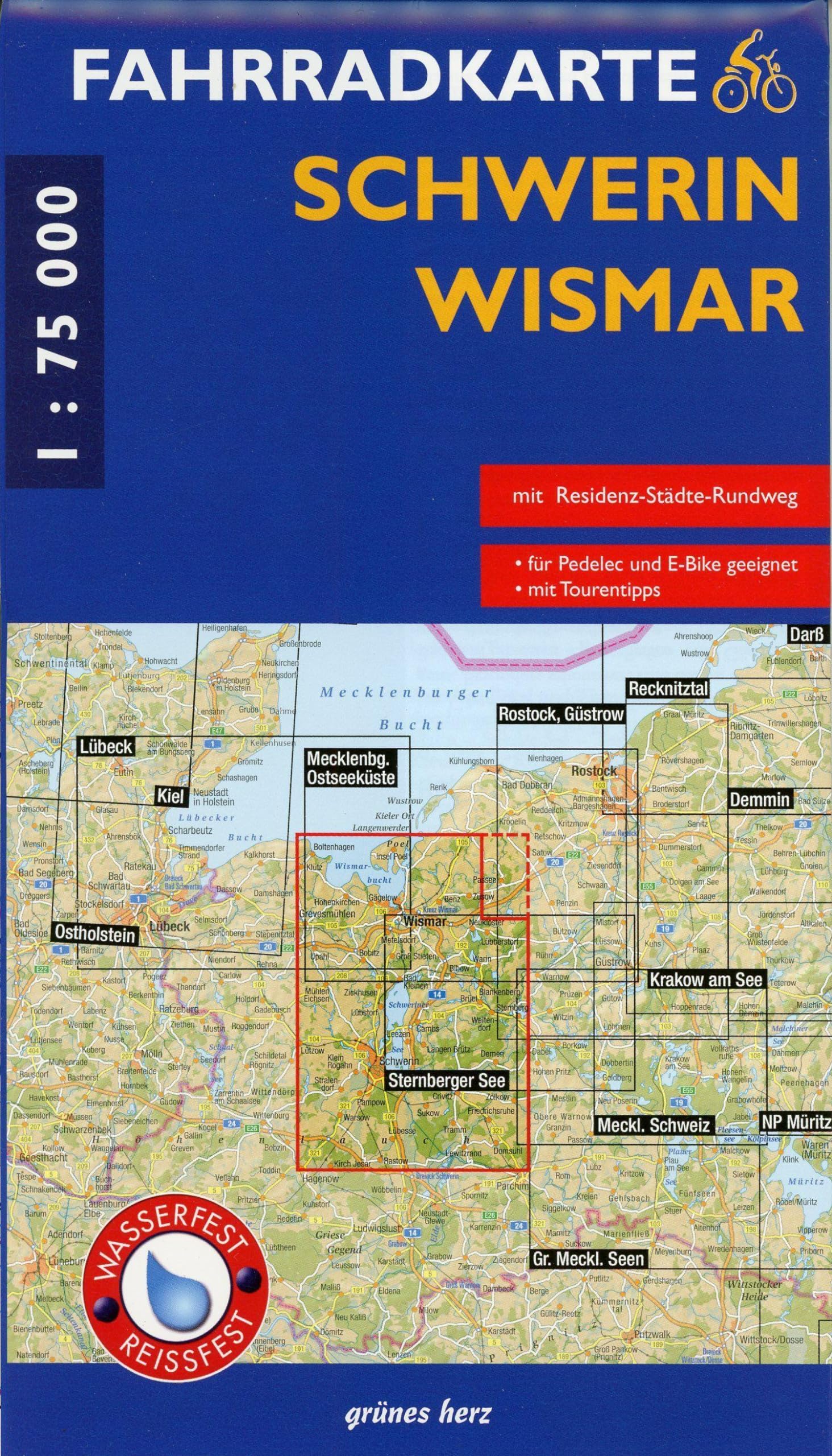 Fahrradkarte Schwerin - Wismar 1:75.000 Leisure, Home & Garden