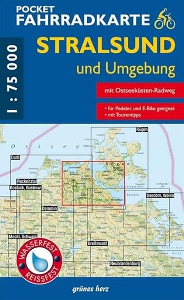 Pocket-Fahrradkarte Stralsund und Umgebung: Maßstab 1:75.000. Wasser- und reißfest. (Fahrradkarten) Leisure, Home & Garden