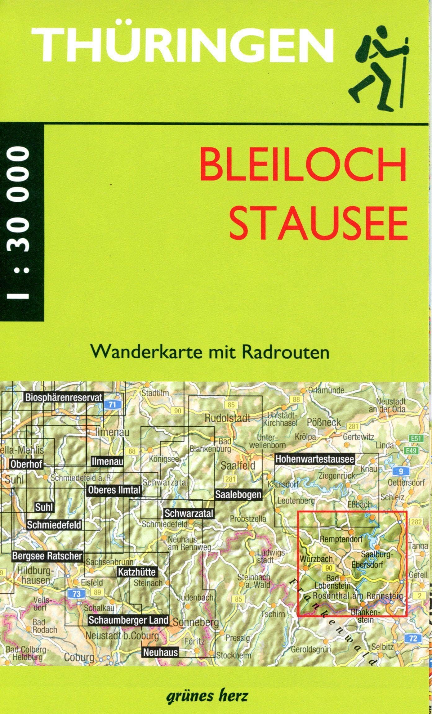 Wanderkarte Bleilochstausee: Maßstab 1:30.000 (Thüringen zu Fuß erleben: Wanderkarten, 1:30.000) Leisure, Home & Garden