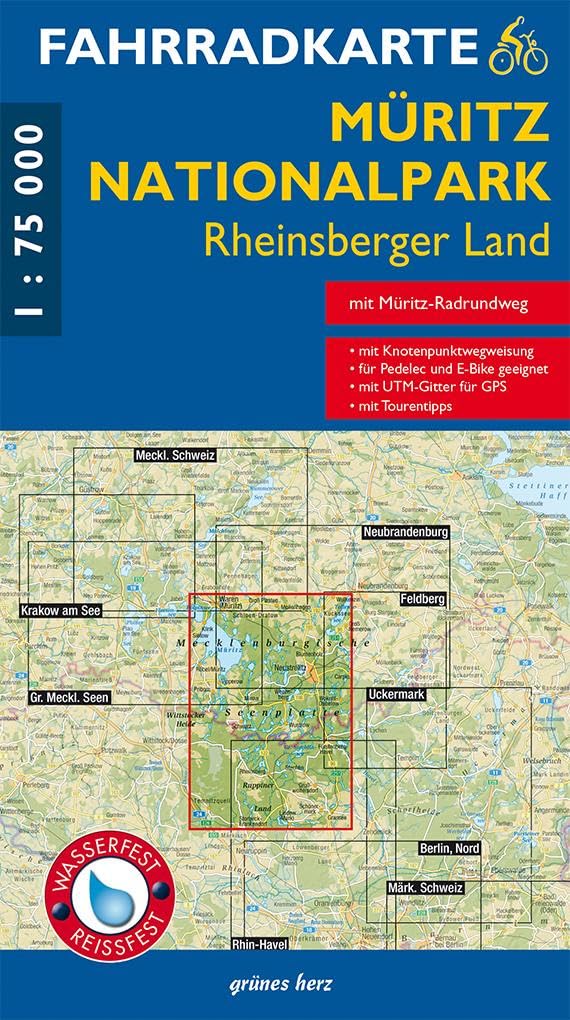 Fahrradkarte Müritz-Nationalpark, Rheinsberger Land Leisure, Home & Garden