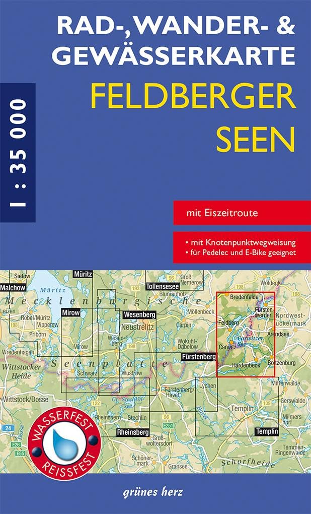 Product Image: Rad-, Wander- und Gewässerkarte Feldberger Seen