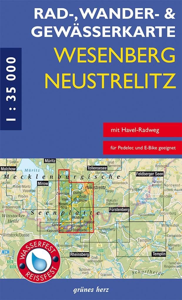 Rad-, Wander- und Gewässerkarte Wesenberg, Neustrelitz – Havel von Ratzeburg bis zum Röblinsee: Mit Ortsplan Wesenberg. Mit Userin, Zwenzow, Groß und ... Rad-, Wander- und Gewässerkarten, 1:35.000) Leisure, Home & Garden