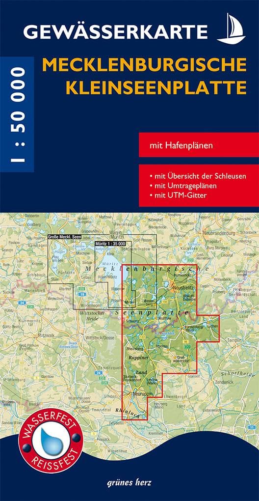 Gewässerkarte Mecklenburgische Kleinseenplatte Leisure, Home & Garden