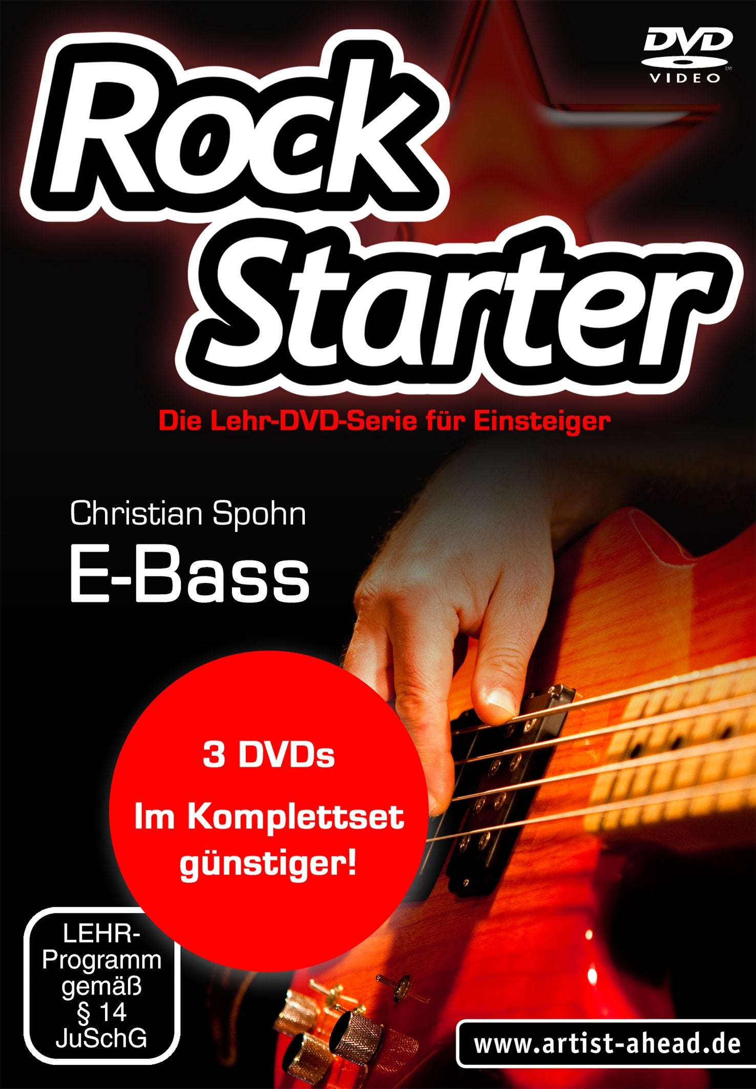 Rockstarter Vol. 1-3 - E-Bass (3 DVDs): Die Lehr-DVD-Serie für Einsteiger als Komplettset! Bassschule. Unterricht für Anfänger. Training. School Of Rock. Einfach Bass lernen Movies