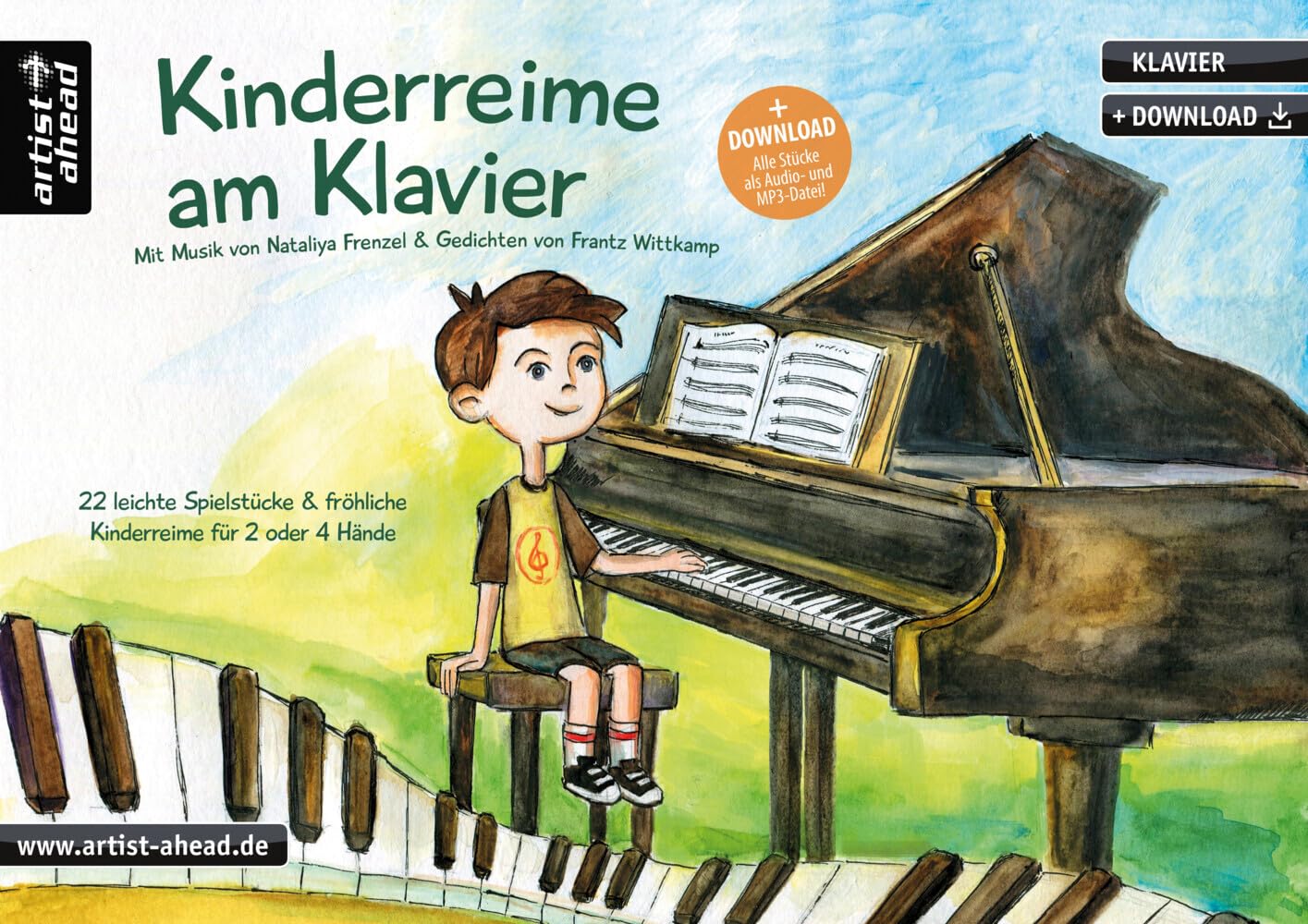 Kinderreime am Klavier: 22 leichte Spielstücke & fröhliche Kinderreime für 2 oder 4 Hände (inkl. Download). Zwei- und vierhändige Klavierstücke. Piano. Spielbuch. Gedichte. Kinderlieder. Klaviernoten. Sheet Music