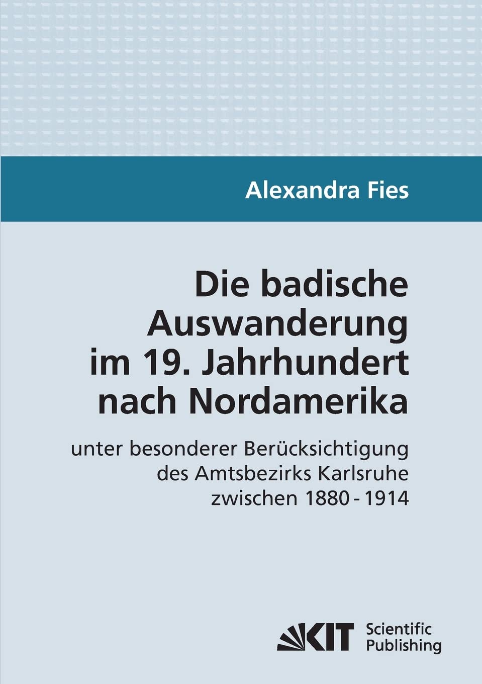 Die badische Auswanderung im 19. Jahrhundert nach Nordamerika unter besonderer Berücksichtigung des Amtsbezirks Karlsruhe zwischen 1880-1914: Dissertationsschrift Politics & History