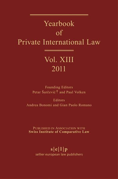 Yearbook of Private International Law: Volume XIII (2011) Law