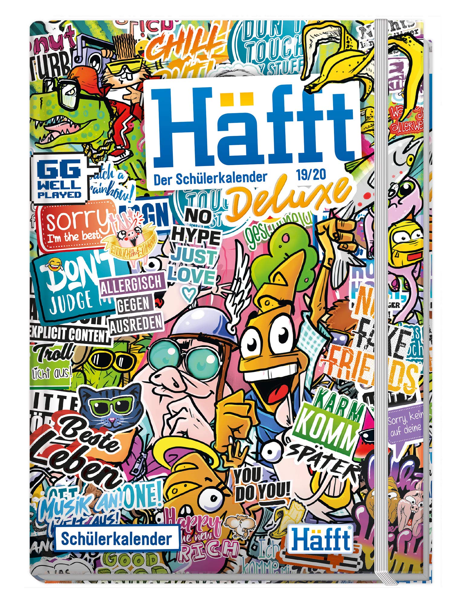 Häfft Hausaufgabenheft Deluxe A5 2019/2020 - Der Schülerkalender! Schülerplaner, Schüler-Tagebuch mit stabilem Hard-Cover + Gummiband Calendars